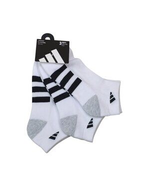 Adidas Mens Cushioned ClimaCool Low Cut Socks 3-Pack Shoe Breathable White Black